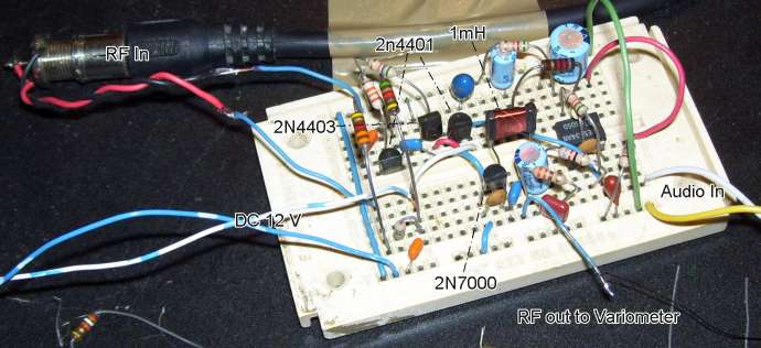 breadboarded circuit